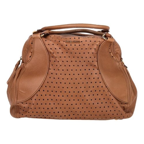 Pre-owned Miu Miu Leather Bag In Brown
