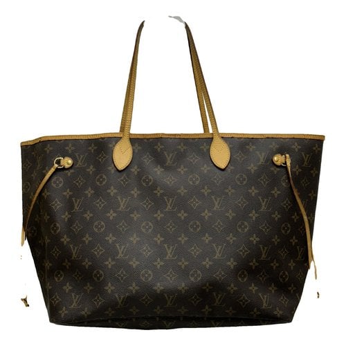 Pre-owned Louis Vuitton Neverfull Leather Handbag In Brown