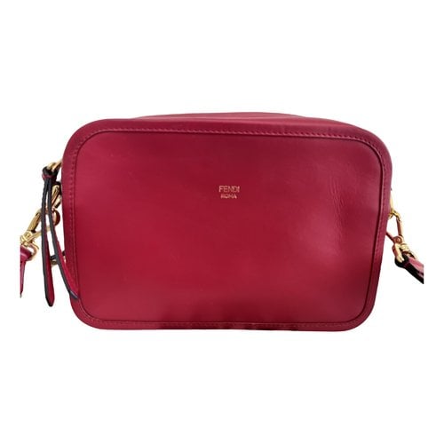 Pre-owned Fendi Leather Clutch Bag In Red