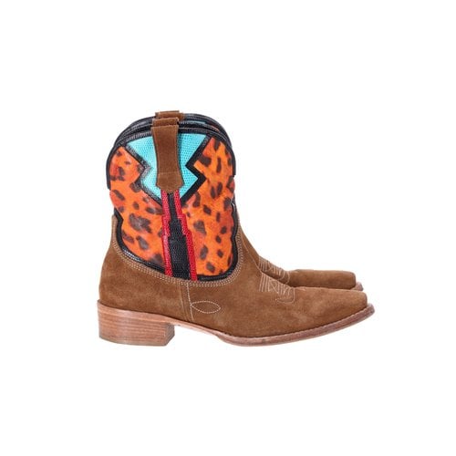 Pre-owned Etro Leather Ankle Boots In Multicolour