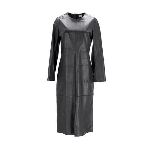Pre-owned Totême Leather Mid-length Dress In Black