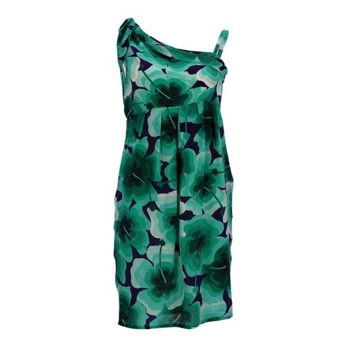 Pre-owned Moschino Silk Mid-length Dress In Green