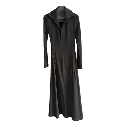 Pre-owned Bottega Veneta Wool Maxi Dress In Grey