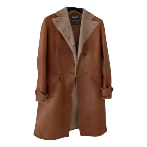 Pre-owned Jean Paul Gaultier Leather Coat In Camel