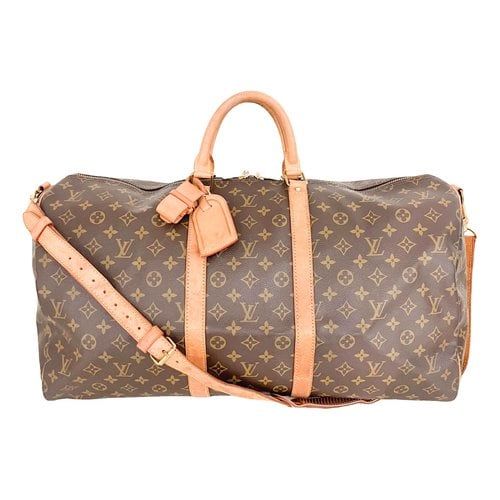 Pre-owned Louis Vuitton Keepall Cloth 48h Bag In Brown