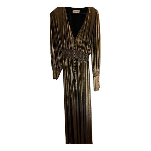 Pre-owned Black Coral Maxi Dress In Gold