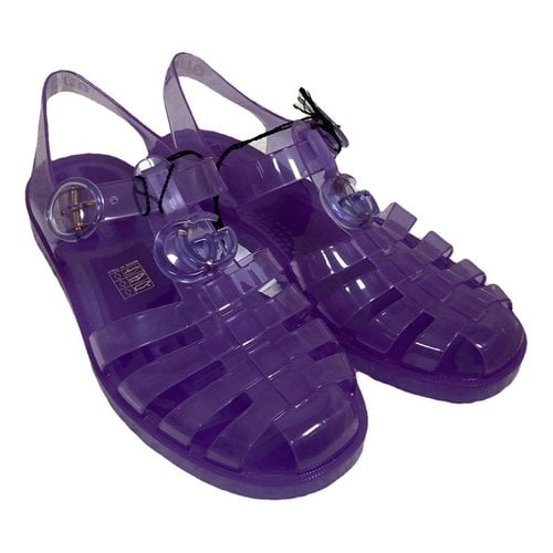 Pre-owned Gucci Double G Sandal In Purple