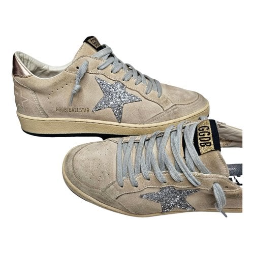 Pre-owned Golden Goose Ball Star Trainers In Khaki