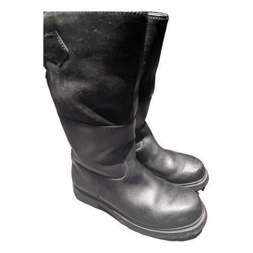 Pre-owned Ludwig Reiter Leather Snow Boots In Black