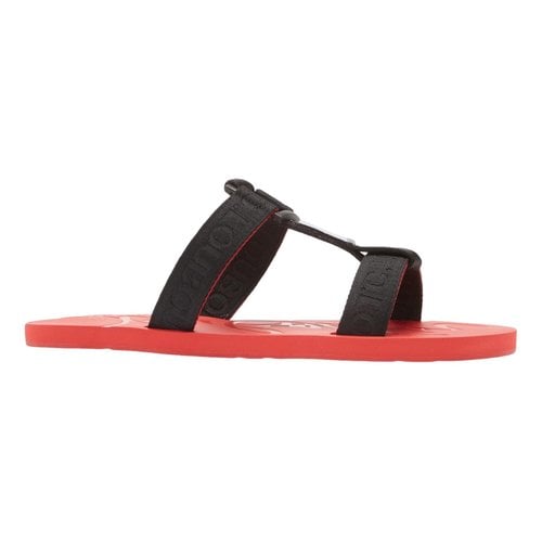 Pre-owned Christian Louboutin Leather Sandals In Red