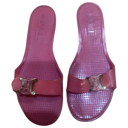 Pre-owned Celine Triomphe Sandals In Pink