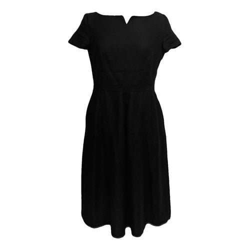 Pre-owned Les Copains Linen Mid-length Dress In Black