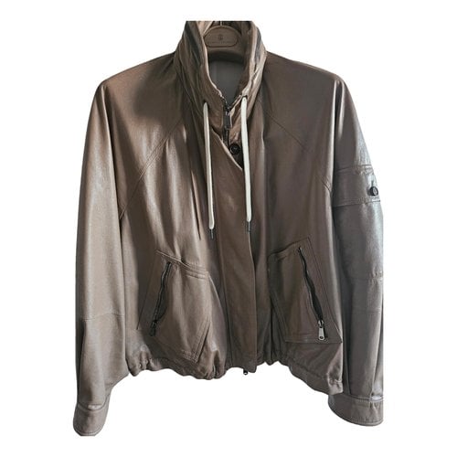 Pre-owned Brunello Cucinelli Leather Jacket In Brown