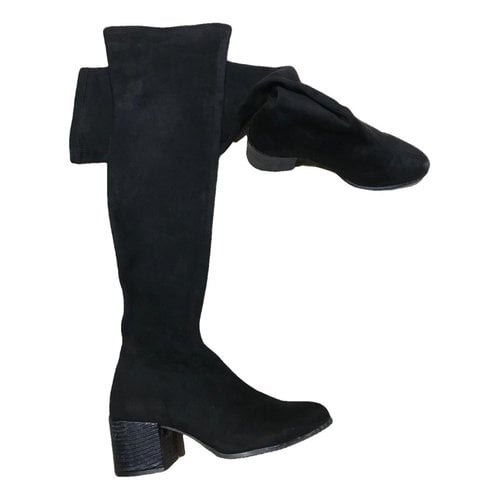 Pre-owned Cuplé Cloth Riding Boots In Black