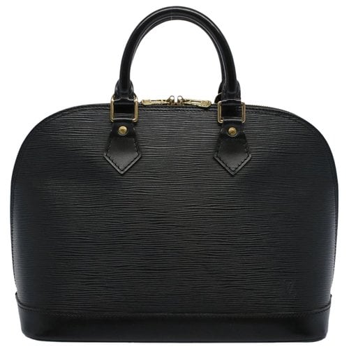 Pre-owned Louis Vuitton Alma Leather Handbag In Black