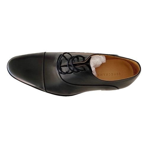 Pre-owned Longchamp Leather Lace Ups In Black