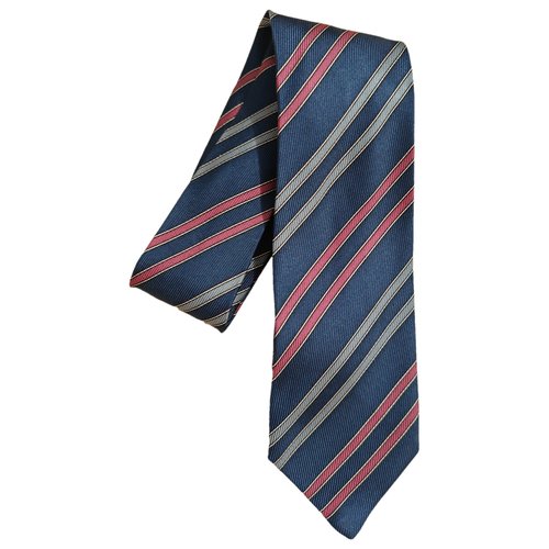 Pre-owned Chanel Silk Tie In Blue