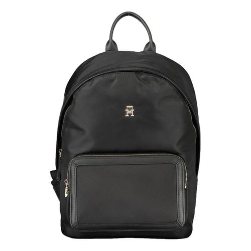 Pre-owned Tommy Hilfiger Backpack In Black