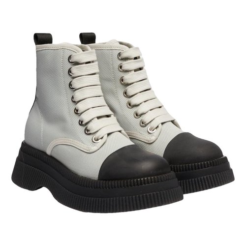 Pre-owned Ganni Cloth Boots In Grey