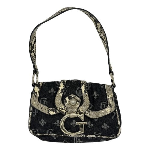 Pre-owned Guess Cloth Handbag In Black