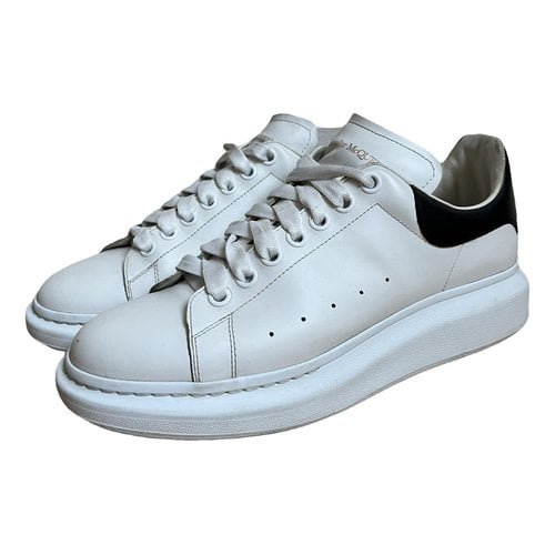 Pre-owned Alexander Mcqueen Oversize Leather Low Trainers In White