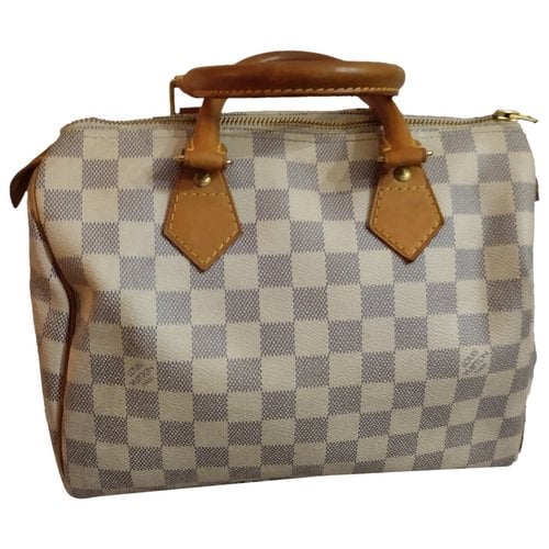 Pre-owned Louis Vuitton Speedy Leather Handbag In Grey