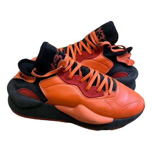 Pre-owned Y-3 Leather Trainers In Orange