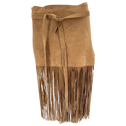 Pre-owned P.a.r.o.s.h Maxi Skirt In Camel