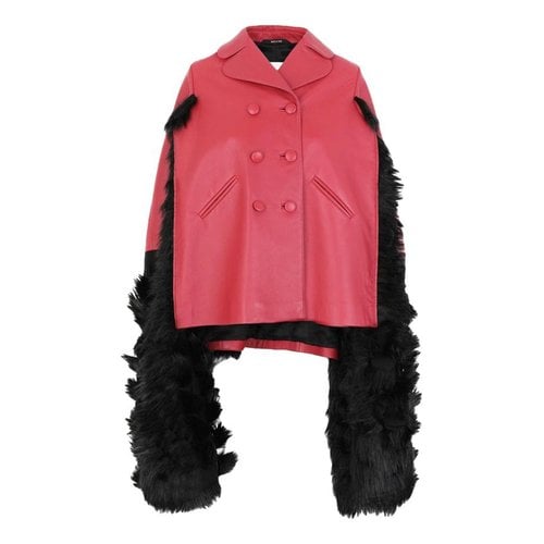 Pre-owned Maison Margiela Leather Jacket In Red