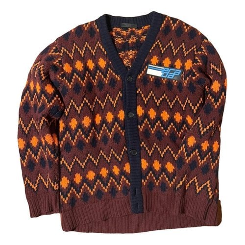 Pre-owned Prada Wool Knitwear & Sweatshirt In Burgundy