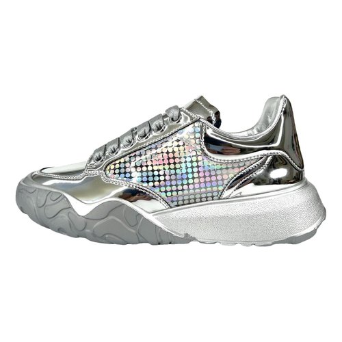 Pre-owned Alexander Mcqueen Court Trainer Leather Trainers In Metallic