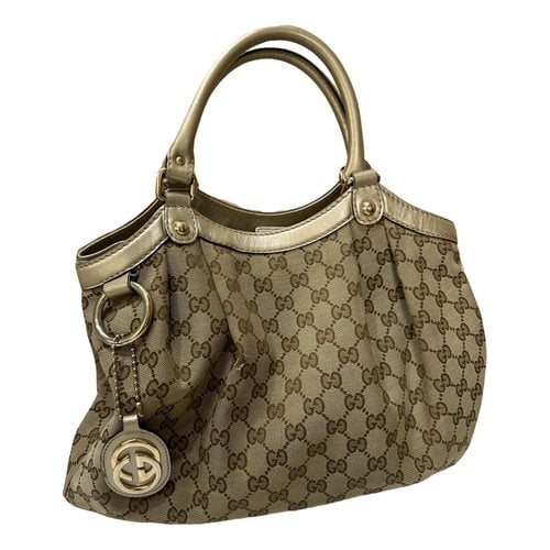 Pre-owned Gucci Sukey Cloth Handbag In Brown