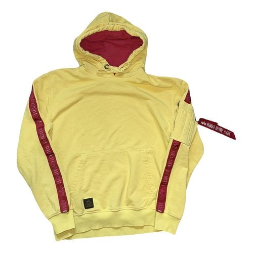 Pre-owned Alpha Industries Sweatshirt In Yellow
