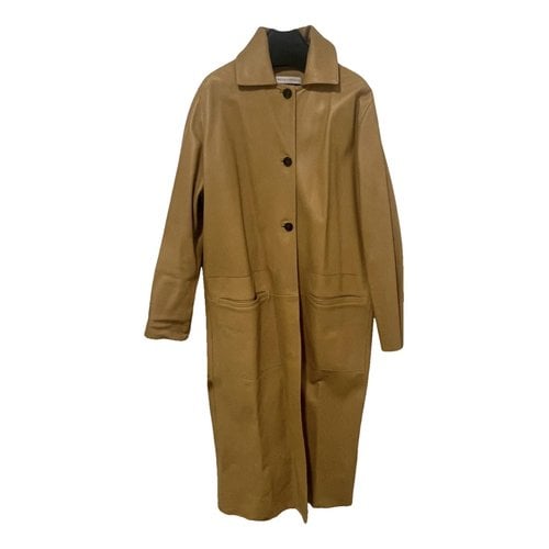 Pre-owned Ines Et Marechal Leather Coat In Camel