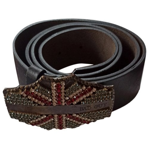 Pre-owned Le Nine Leather Belt In Brown