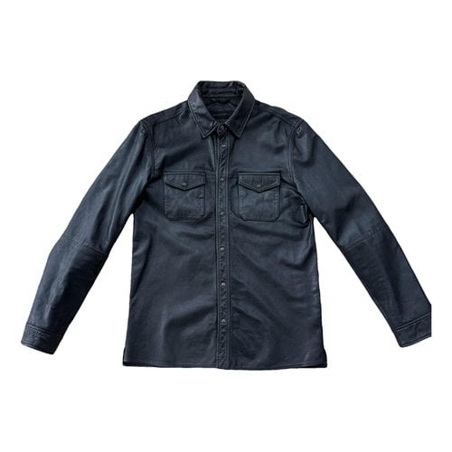 Pre-owned John Varvatos Leather Shirt In Black