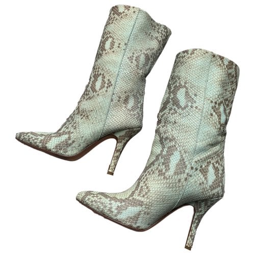 Pre-owned Paris Texas Leather Ankle Boots In Green