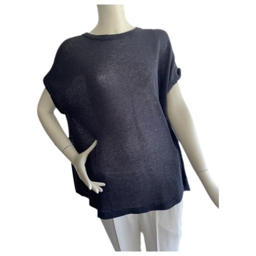 Pre-owned Brunello Cucinelli Linen Tunic In Navy