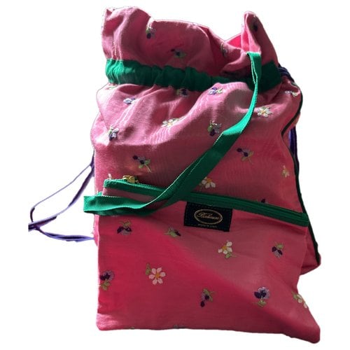 Pre-owned Borbonese Cloth Backpack In Pink