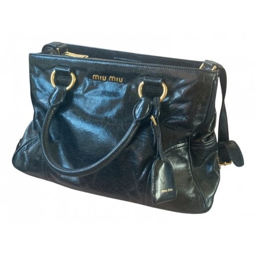 Pre-owned Miu Miu Vitello Leather Crossbody Bag In Black