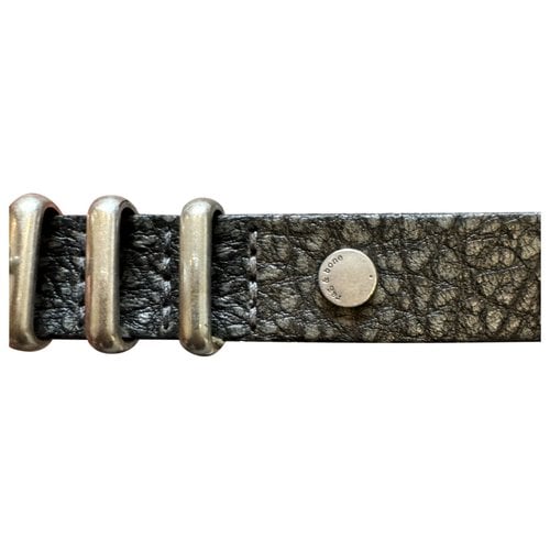 Pre-owned Rag & Bone Leather Belt In Anthracite