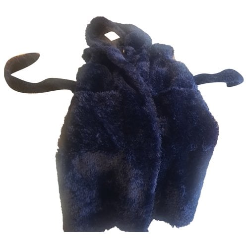 Pre-owned Patrizia Pepe Faux Fur Coat In Blue