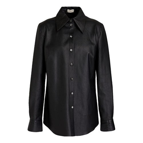 Pre-owned Magda Butrym Leather Blouse In Black