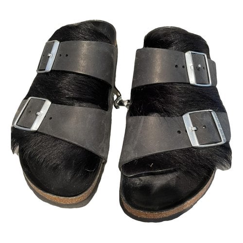 Pre-owned Birkenstock Leather Mules In Black