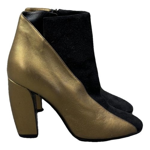 Pre-owned Pierre Hardy Leather Ankle Boots In Gold