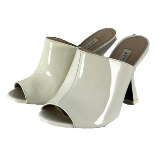 Pre-owned Attico Patent Leather Heels In White
