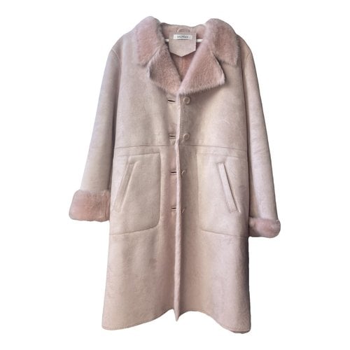 Pre-owned Balmain Faux Fur Coat In Pink