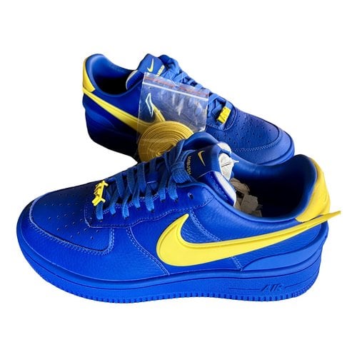 Pre-owned Ambush Leather Low Trainers In Blue