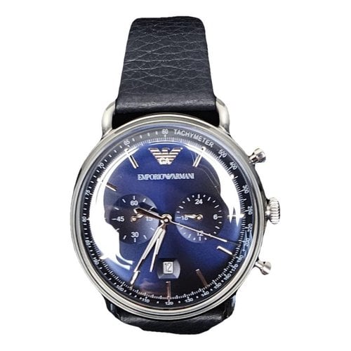 Pre-owned Emporio Armani Watch In Navy