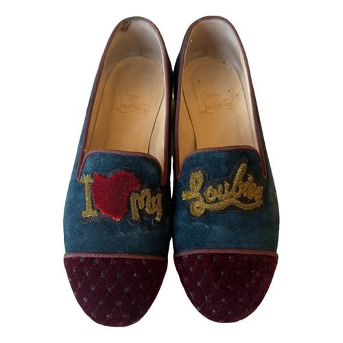 Pre-owned Christian Louboutin Flats In Blue